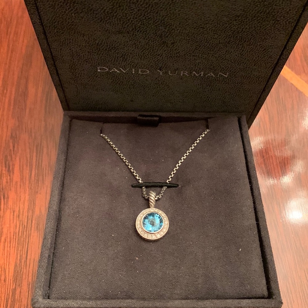 David Yurman Blue Topaz Sterling Silver Necklace